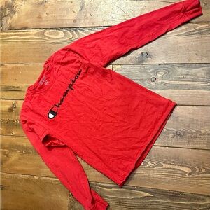 Champion Red Crewneck Long sleeve Tee
